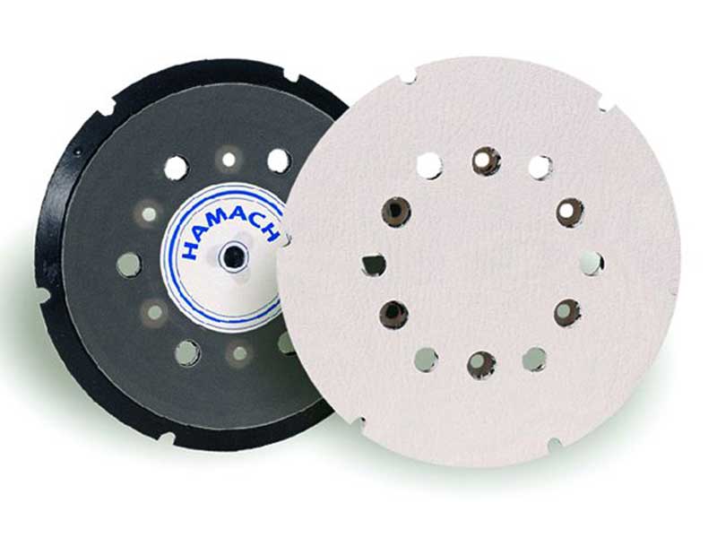 009996 Hamach Sanding Pads 150mm Hamach Sanding Pads – 150mm – Adhesive – 6 Holes – 6 Screw – without Spindle